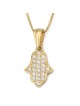 14K Gold Women's Diamond Studded Hamsa Pendant
