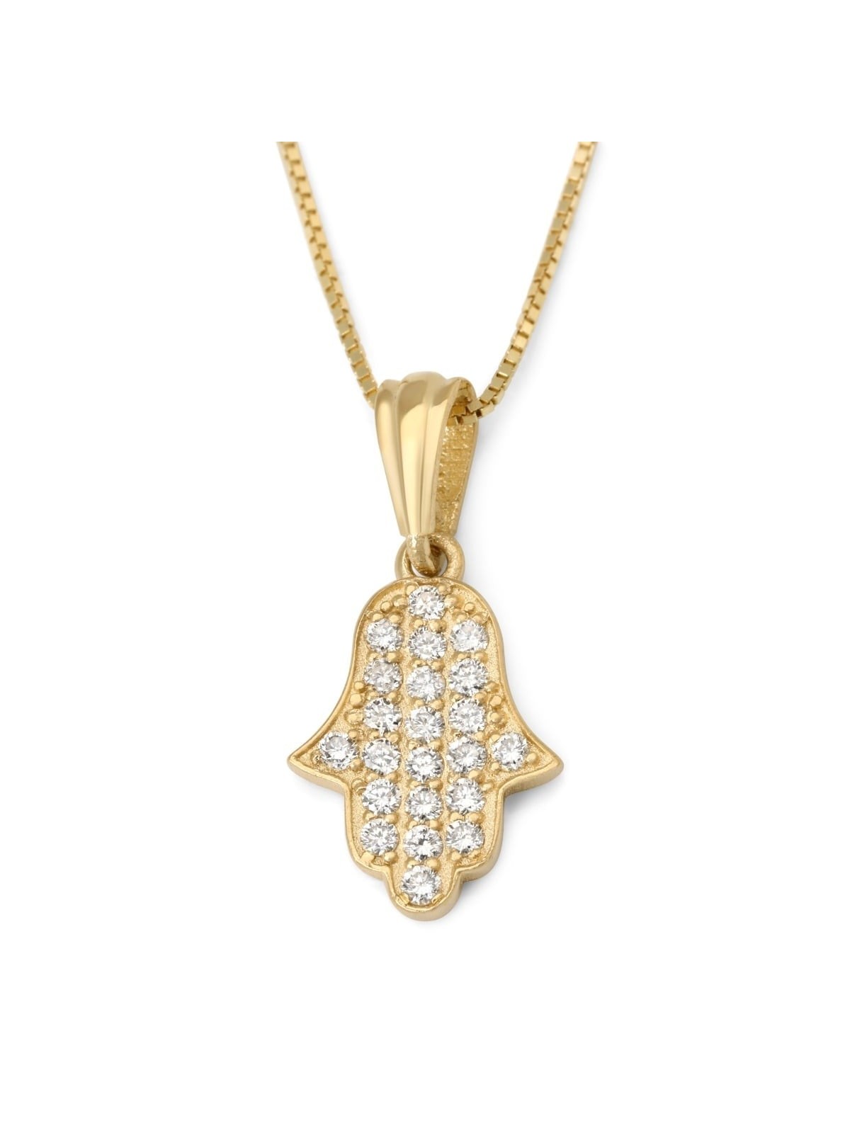 14K Gold Women's Diamond Studded Hamsa Pendant