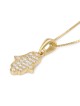 14K Gold Women's Diamond Studded Hamsa Pendant