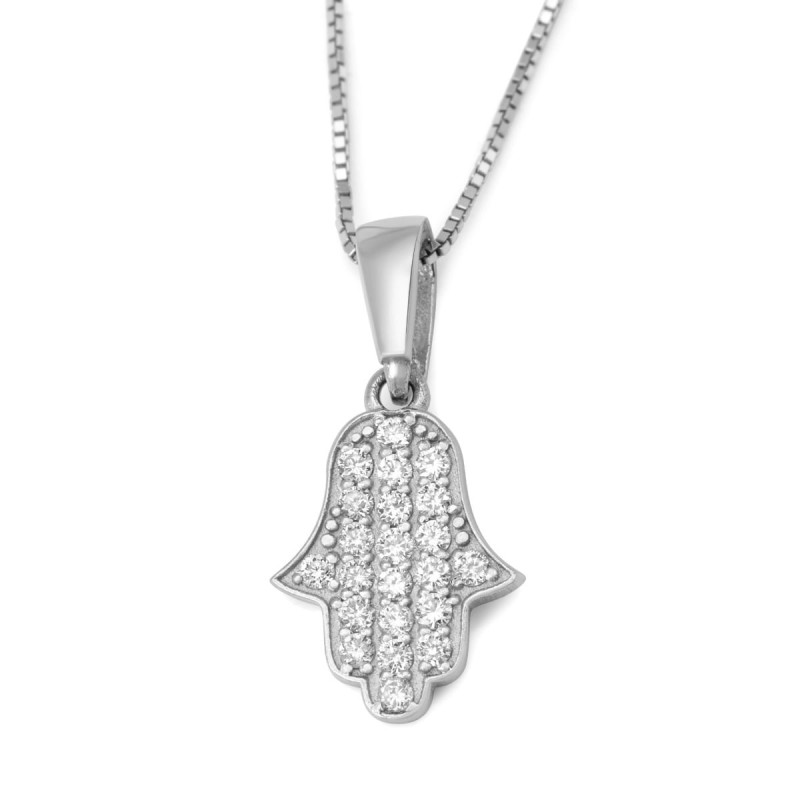 Pendentif Hamsa clouté en or 14 carats pour femme