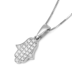 14K Gold Women's Diamond Studded Hamsa Pendant