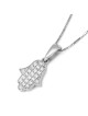 14K Gold Women's Diamond Studded Hamsa Pendant
