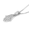 14K Gold Women's Diamond Studded Hamsa Pendant