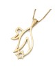 14K Gold Chai and Star of David Unisex Pendant - Yellow or White Gold