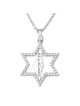 Pendentif No Other Land et étoile de David en or 14 carats avec zircone cubique S
