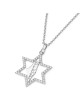Pendentif No Other Land et étoile de David en or 14 carats avec zircone cubique S