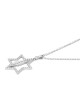 Pendentif No Other Land et étoile de David en or 14 carats avec zircone cubique S