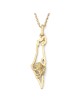 14K Gold Map of Israel and Lion of Judah Pendant - Color Option