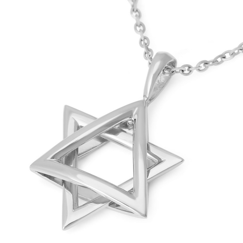 Pendentif étoile de David pendante en or 14 carats - Option couleur