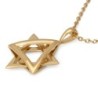 14K Gold Dangling Star of David Pendant - Color Option
