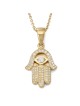 14K Gold Diamond Women's Hamsa Pendant Necklace - Yellow or White Gold