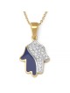14K Gold Diamond Women's Hamsa Pendant Necklace