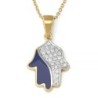 14K Gold Diamond Women's Hamsa Pendant Necklace