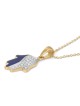 14K Gold Diamond Women's Hamsa Pendant Necklace