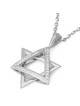 תליון מגן דוד תלוי בשני גוונים זהב 14 קראט לנשים עם יהלומים