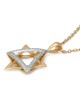 Women's 14K Gold Two-Tone Dangling Star of David Pendant with Diamonds