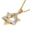Women's 14K Gold Two-Tone Dangling Star of David Pendant with Diamonds