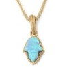Women's 14K Gold & Blue Opal Hamsa Pendant