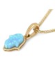 Women's 14K Gold & Blue Opal Hamsa Pendant