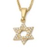 14K Gold Diamond-Studded Interlocking Star of David Pendant - Color Op