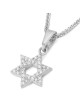 Pendentif étoile de David imbriqué en or 14 carats serti de diamants - Color Op