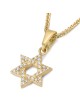 14K Gold Diamond-Studded Interlocking Star of David Pendant - Color Op