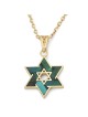 Pendentif élégant étoile de David en or 14 carats avec pierre d'Eilat