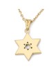 14K Gold Elegant Star of David Pendant with Eilat Stone