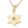 14K Gold Elegant Star of David Pendant with Eilat Stone