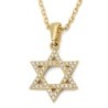 14K Gold Diamond Encrusted Star of David Unisex Pendant - Color Option