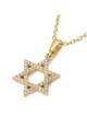 Pendentif unisexe étoile de David incrusté de diamants en or 14 carats - Option couleur