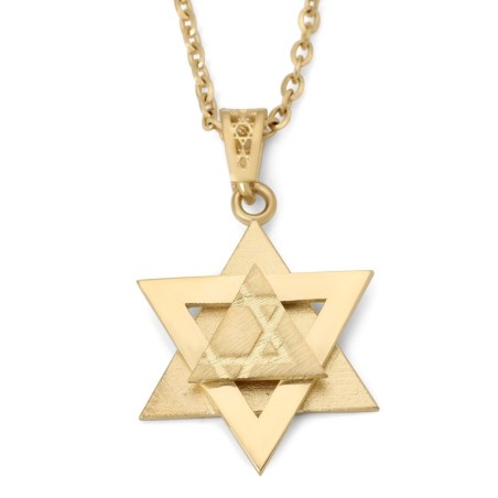 14K Gold Deconstructed Abstract Star of David Pendant - Color Option