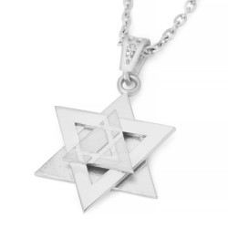 14K Gold Deconstructed Abstract Star of David Pendant - Color Option