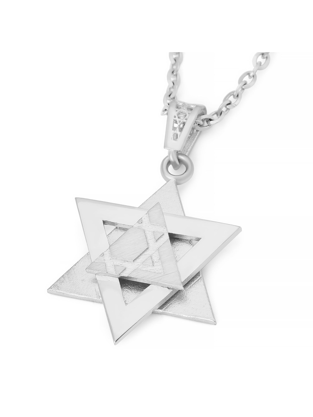 14K Gold Deconstructed Abstract Star of David Pendant - Color Option