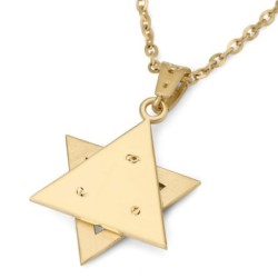 14K Gold Deconstructed Abstract Star of David Pendant - Color Option