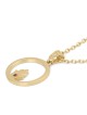 Women's 14K Gold Circular Pendant Necklace with Hamsa and Ruby