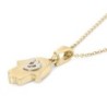 14K Gold Women's Pendant Hamsa with White Gold Shin