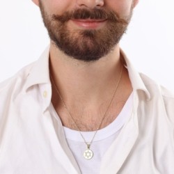 Round 14K Gold Star of David Pendant with Diamonds - Unisex