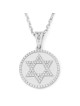 Round 14K Gold Star of David Pendant with Diamonds - Unisex