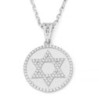 Round 14K Gold Star of David Pendant with Diamonds - Unisex