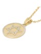 Round 14K Gold Star of David Pendant with Diamonds - Unisex