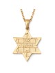 14K Gold Am Yisrael Chai & Star of David Pendant with Kotel Design - Y