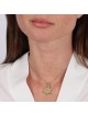 Pendentif Am Yisrael Chai et étoile de David en or 14 carats avec motif Kotel - Y