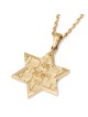 14K Gold Am Yisrael Chai & Star of David Pendant with Kotel Design - Y