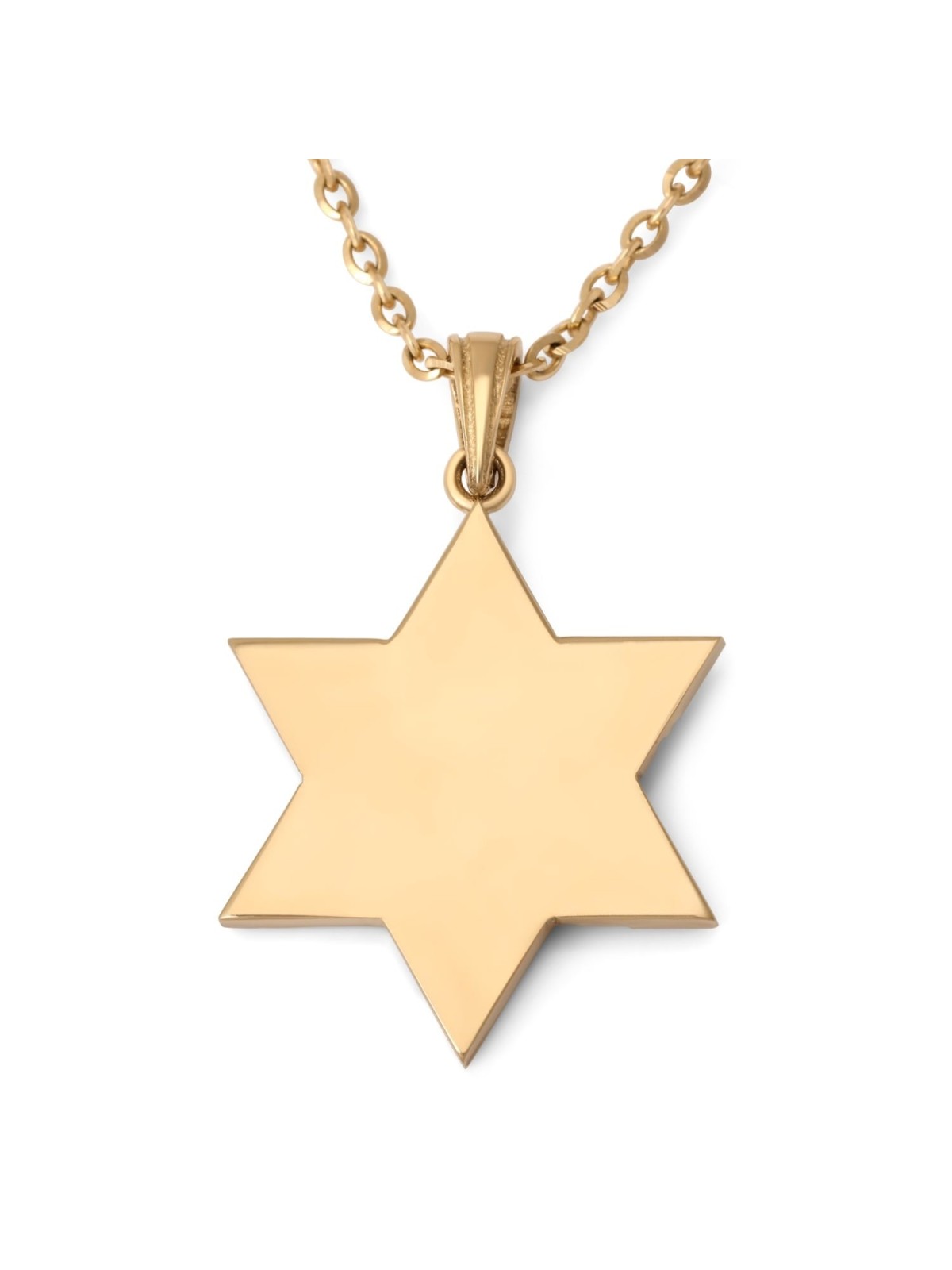Pendentif Am Yisrael Chai et étoile de David en or 14 carats avec motif Kotel - Y