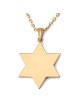 Pendentif Am Yisrael Chai et étoile de David en or 14 carats avec motif Kotel - Y