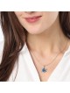 Pendentif colombe et étoile de David en or 14 carats avec diamant et émail bleu