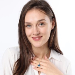 14K Gold Dove and Star of David Pendant with Diamond and Blue Enamel