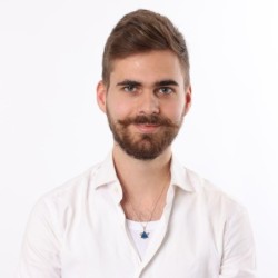 14K Gold Dove and Star of David Pendant with Diamond and Blue Enamel