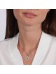 Women's 14K White Gold Double Dangling Star of David Pendant with Diam